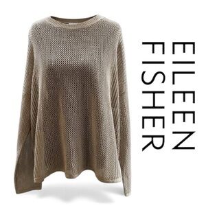 Eileen Fisher NWT Open Stitch Sweater Beige  XL